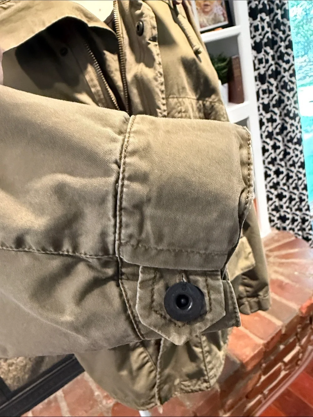 Old Navy Olive Green Hooded Men's Anorak Jacket